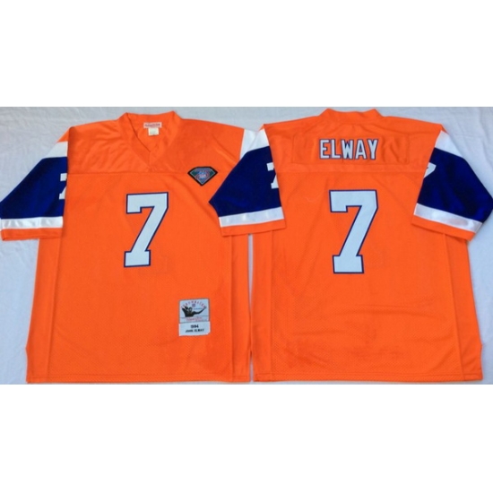 Men Denver Broncos 7 John Elway Orange M&N Throwback Jersey Men Denver Broncos 7 John Elway Orange M&N Throwback Jersey