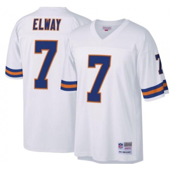 Men Denver Broncos 7 John Elway White M&N Throwback Stitched Jersey Men Denver Broncos 7 John Elway White M&N Throwback Stitched Jersey