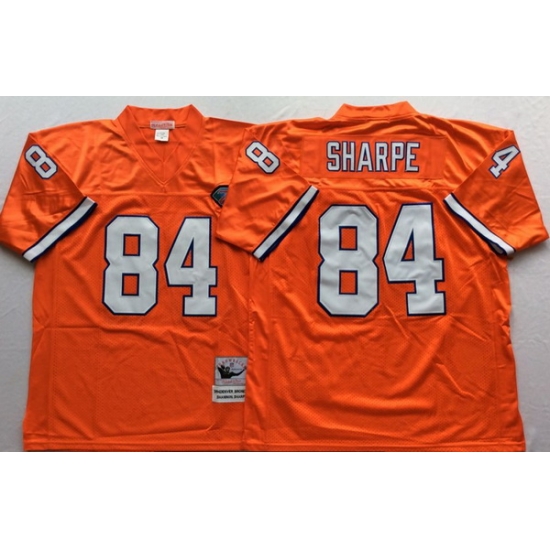 Men Denver Broncos 84 Shannon Sharpe Orange M&N Throwback Jersey Men Denver Broncos 84 Shannon Sharpe Orange M&N Throwback Jersey