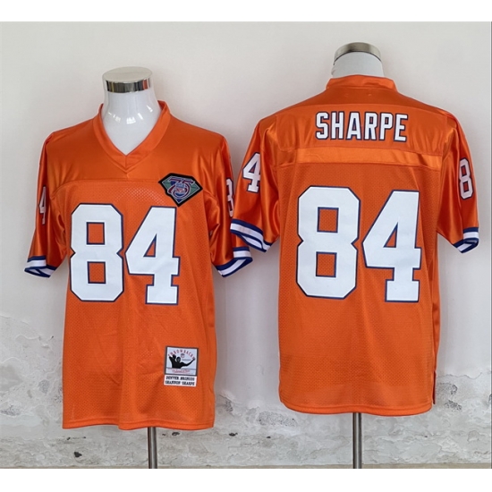Men Denver Broncos 84 Shannon Sharpe Orange Throwback Stitched Jersey Men Denver Broncos 84 Shannon Sharpe Orange Throwback Stitched Jersey