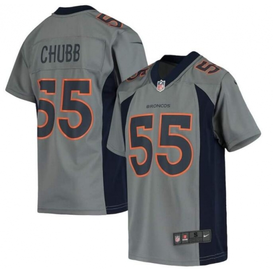 Men Denver Broncos Bradley Chubb 55 Gray jersey Men Denver Broncos Bradley Chubb 55 Gray jersey