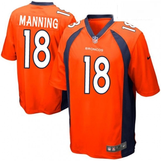 Men Nike Denver Broncos 18 Peyton Manning Game Orange Team Color NFL Jersey Men Nike Denver Broncos 18 Peyton Manning Game Orange Team Color NFL Jersey