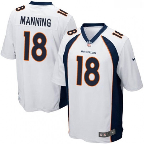 Men Nike Denver Broncos 18 Peyton Manning Game White NFL Jersey Men Nike Denver Broncos 18 Peyton Manning Game White NFL Jersey