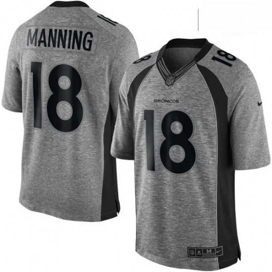 Men Nike Denver Broncos 18 Peyton Manning Limited Gray Gridiron NFL Jersey Men Nike Denver Broncos 18 Peyton Manning Limited Gray Gridiron NFL Jersey