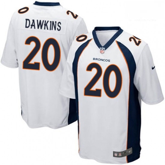 Men Nike Denver Broncos 20 Brian Dawkins Game White NFL Jersey Men Nike Denver Broncos 20 Brian Dawkins Game White NFL Jersey