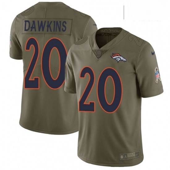 Men Nike Denver Broncos 20 Brian Dawkins Limited Olive 2017 Salute to Service NFL Jersey Men Nike Denver Broncos 20 Brian Dawkins Limited Olive 2017 Salute to Service NFL Jersey