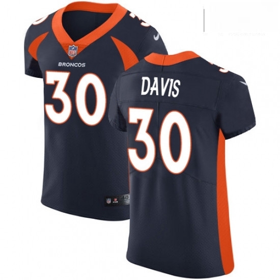Men Nike Denver Broncos 30 Terrell Davis Navy Blue Alternate Vapor Untouchable Elite Player NFL Jersey Men Nike Denver Broncos 30 Terrell Davis Navy Blue Alternate Vapor Untouchable Elite Player NFL Jersey