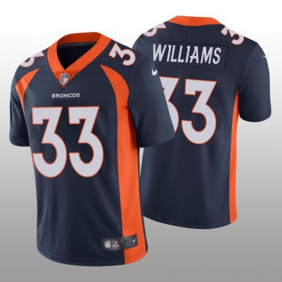Men Nike Denver Broncos 33 Javonte Williams Navy Blue Vapor Limited Jersey Men Nike Denver Broncos 33 Javonte Williams Navy Blue Vapor Limited Jersey
