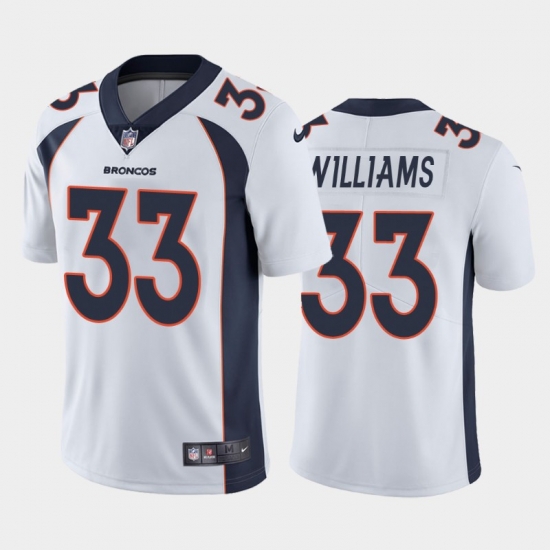 Men Nike Denver Broncos 33 Javonte Williams White Vapor Limited Jersey Men Nike Denver Broncos 33 Javonte Williams White Vapor Limited Jersey