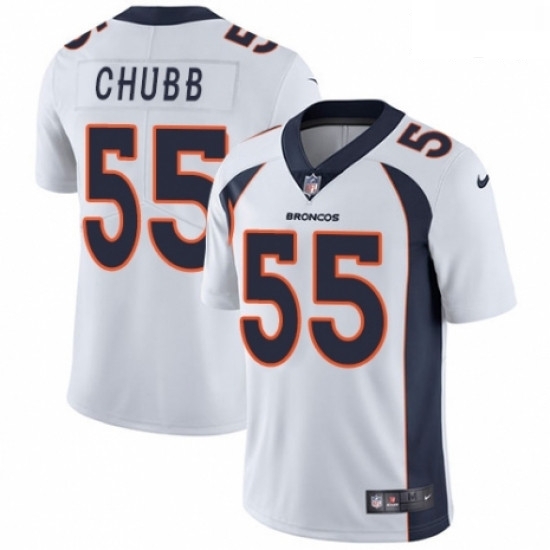 Men Nike Denver Broncos 55 Bradley Chubb White Vapor Untouchable Limited Player NFL Jersey Men Nike Denver Broncos 55 Bradley Chubb White Vapor Untouchable Limited Player NFL Jersey