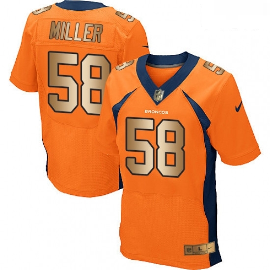 Men Nike Denver Broncos 58 Von Miller Elite OrangeGold Team Color NFL Jersey Men Nike Denver Broncos 58 Von Miller Elite OrangeGold Team Color NFL Jersey