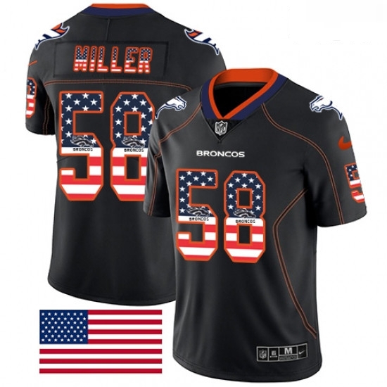 Men Nike Denver Broncos 58 Von Miller Limited Black Rush USA Flag NFL Jersey Men Nike Denver Broncos 58 Von Miller Limited Black Rush USA Flag NFL Jersey