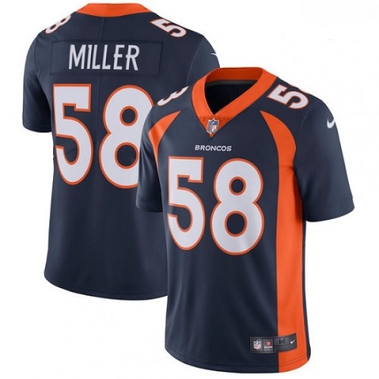 Men Nike Denver Broncos 58 Von Miller Navy Blue Alternate Vapor Untouchable Limited Player NFL Jersey Men Nike Denver Broncos 58 Von Miller Navy Blue Alternate Vapor Untouchable Limited Player NFL Jersey
