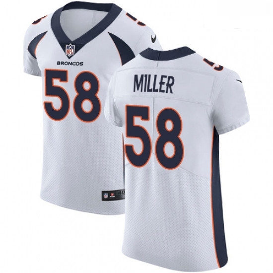 Men Nike Denver Broncos 58 Von Miller White Vapor Untouchable Elite Player NFL Jersey Men Nike Denver Broncos 58 Von Miller White Vapor Untouchable Elite Player NFL Jersey