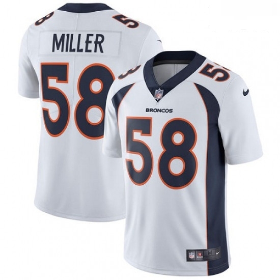 Men Nike Denver Broncos 58 Von Miller White Vapor Untouchable Limited Player NFL Jersey Men Nike Denver Broncos 58 Von Miller White Vapor Untouchable Limited Player NFL Jersey