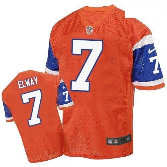 Men Nike Denver Broncos 7 John Elway Elite Orange Throwback NFL Jersey Men Nike Denver Broncos 7 John Elway Elite Orange Throwback NFL Jersey