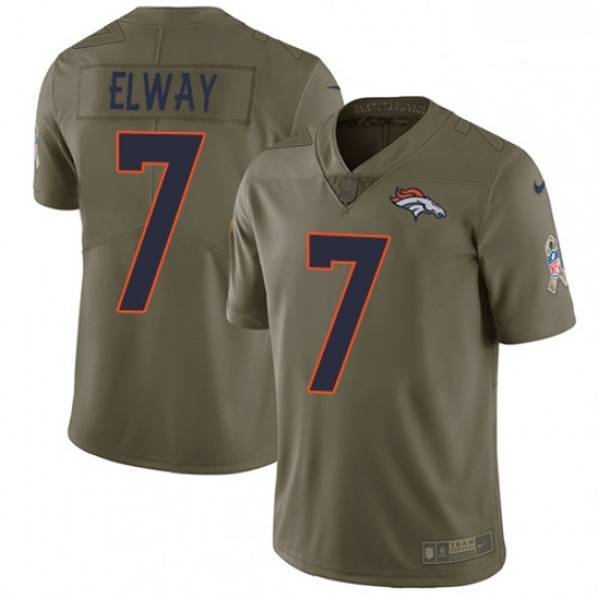 Men Nike Denver Broncos 7 John Elway Limited Olive 2017 Salute to Service NFL Jersey Men Nike Denver Broncos 7 John Elway Limited Olive 2017 Salute to Service NFL Jersey