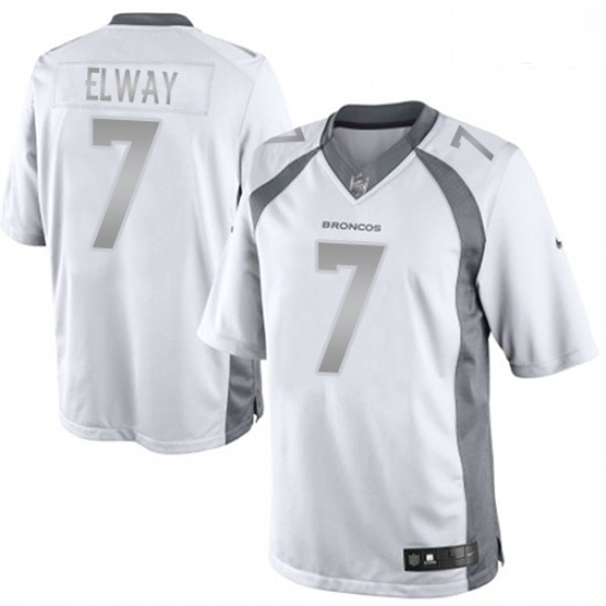 Men Nike Denver Broncos 7 John Elway Limited White Platinum NFL Jersey Men Nike Denver Broncos 7 John Elway Limited White Platinum NFL Jersey