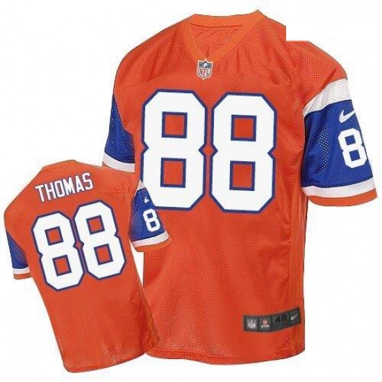 Men Nike Denver Broncos 88 Demaryius Thomas Elite Orange Throwback NFL Jersey Men Nike Denver Broncos 88 Demaryius Thomas Elite Orange Throwback NFL Jersey