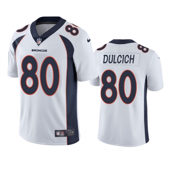 Men's Denver Broncos #80 Greg Dulcich White Vapor Untouchable Stitched Jersey Men's Denver Broncos #80 Greg Dulcich White Vapor Untouchable Stitched Jersey