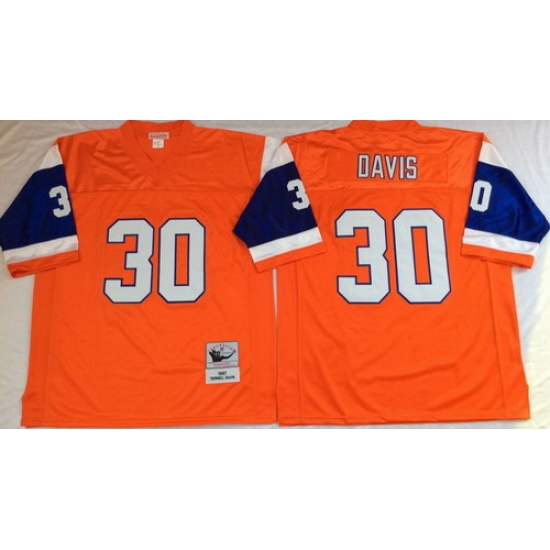 Mitchell And Ness Broncos # 30 terrell davis orange Throwback Stitched NFL Jersey Mitchell And Ness Broncos # 30 terrell davis orange Throwback Stitched NFL Jersey
