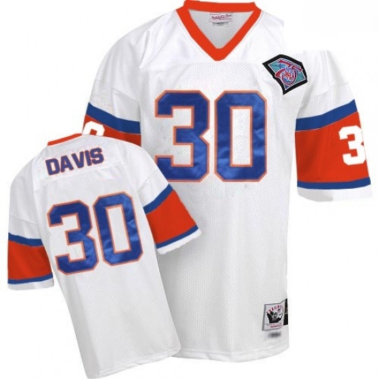 Mitchell And Ness Denver Broncos 30 Terrell Davis White Authentic Throwback NFL Jersey Mitchell And Ness Denver Broncos 30 Terrell Davis White Authentic Throwback NFL Jersey