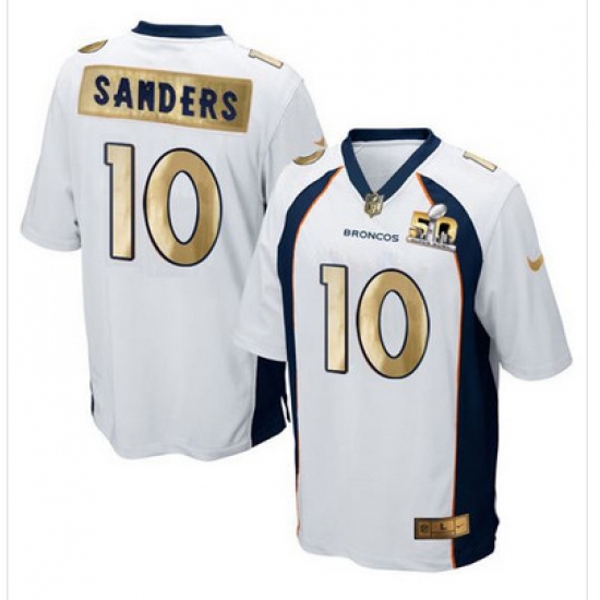 Nike Broncos #10 Emmanuel Sanders White Mens Stitched NFL Game Super Bowl 50 Collection Jersey Nike Broncos #10 Emmanuel Sanders White Mens Stitched NFL Game Super Bowl 50 Collection Jersey