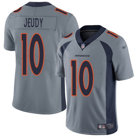 Nike Broncos 10 Jerry Jeudy Gray Men Stitched NFL Limited Inverted Legend Jersey Nike Broncos 10 Jerry Jeudy Gray Men Stitched NFL Limited Inverted Legend Jersey