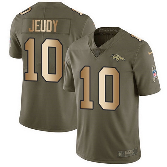 Nike Broncos 10 Jerry Jeudy Olive Gold Men Stitched NFL Limited 2017 Salute To Service Jersey Nike Broncos 10 Jerry Jeudy Olive Gold Men Stitched NFL Limited 2017 Salute To Service Jersey