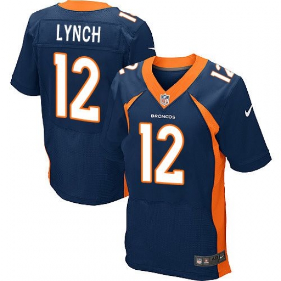 Nike Broncos #12 Paxton Lynch Navy Blue Alternate Mens Stitched NFL New Elite Jersey Nike Broncos #12 Paxton Lynch Navy Blue Alternate Mens Stitched NFL New Elite Jersey