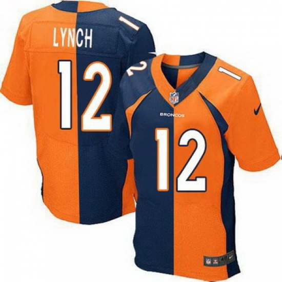 Nike Broncos #12 Paxton Lynch Orange Navy Blue Mens Stitched NFL Elite Split Jersey Nike Broncos #12 Paxton Lynch Orange Navy Blue Mens Stitched NFL Elite Split Jersey