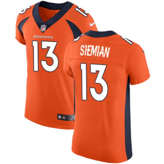 Nike Broncos #13 Trevor Siemian Orange Team Color Mens Stitched NFL Vapor Untouchable Elite Jersey Nike Broncos #13 Trevor Siemian Orange Team Color Mens Stitched NFL Vapor Untouchable Elite Jersey