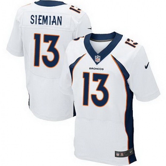 Nike Broncos #13 Trevor Siemian White Mens Stitched NFL New Elite Jersey Nike Broncos #13 Trevor Siemian White Mens Stitched NFL New Elite Jersey