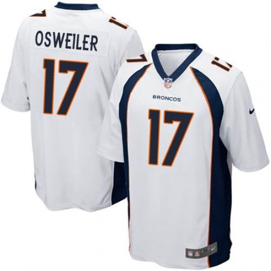 Nike Broncos #17 Brock Osweiler White Mens Stitched NFL New Elite Jersey Nike Broncos #17 Brock Osweiler White Mens Stitched NFL New Elite Jersey