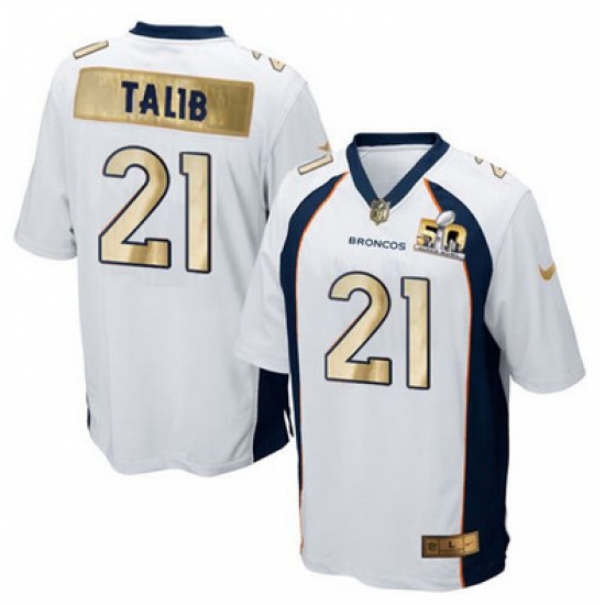 Nike Broncos #21 Aqib Talib White Mens Stitched NFL Game Super Bowl 50 Collection Jersey Nike Broncos #21 Aqib Talib White Mens Stitched NFL Game Super Bowl 50 Collection Jersey