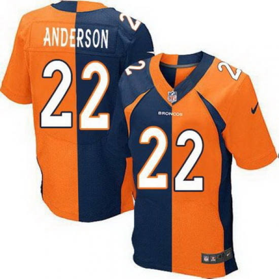 Nike Broncos #22 C J Anderson Orange Navy Blue Mens Stitched NFL Elite Split Jersey Nike Broncos #22 C J Anderson Orange Navy Blue Mens Stitched NFL Elite Split Jersey