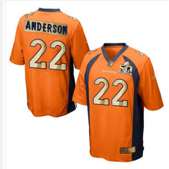 Nike Broncos #22 C J Anderson Orange Team Color Mens Stitched NFL Game Super Bowl 50 Collection Jersey Nike Broncos #22 C J Anderson Orange Team Color Mens Stitched NFL Game Super Bowl 50 Collection Jersey