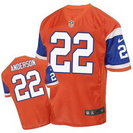 Nike Broncos #22 C J Anderson Orange Throwback Mens Stitched NFL Elite Jersey Nike Broncos #22 C J Anderson Orange Throwback Mens Stitched NFL Elite Jersey