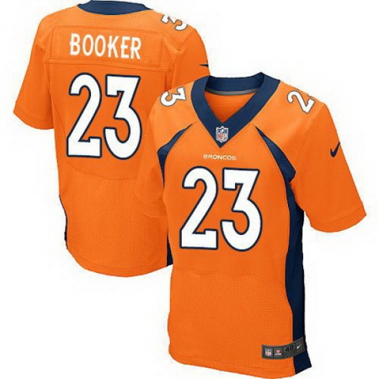 Nike Broncos #23 Devontae Booker Orange Team Color Mens Stitched NFL New Elite Jersey Nike Broncos #23 Devontae Booker Orange Team Color Mens Stitched NFL New Elite Jersey