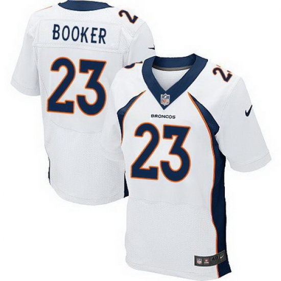 Nike Broncos #23 Devontae Booker White Mens Stitched NFL New Elite Jersey Nike Broncos #23 Devontae Booker White Mens Stitched NFL New Elite Jersey