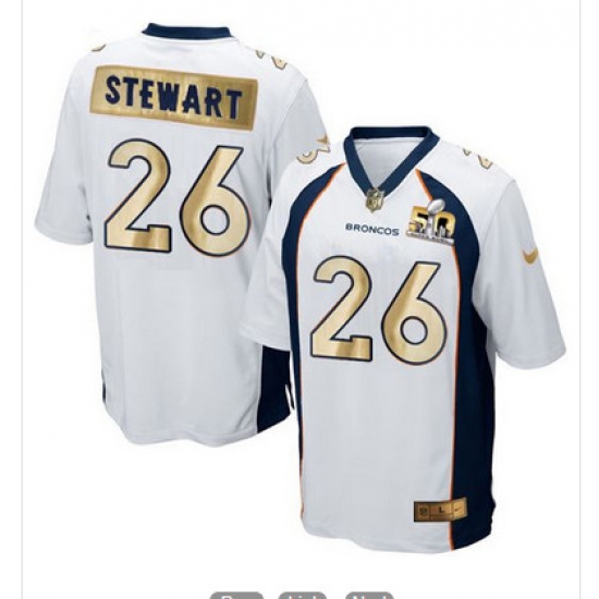 Nike Broncos #26 Darian Stewart White Mens Stitched NFL Game Super Bowl 50 Collection Jersey Nike Broncos #26 Darian Stewart White Mens Stitched NFL Game Super Bowl 50 Collection Jersey