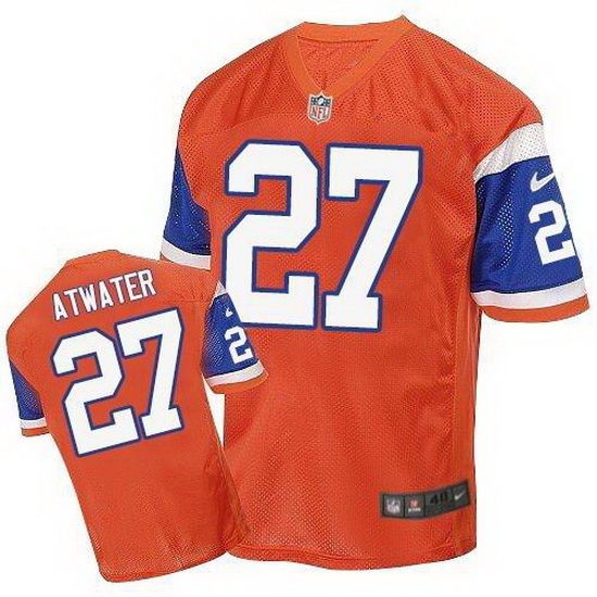 Nike Broncos #27 Steve Atwater Orange Throwback Mens Stitched NFL Elite Jersey Nike Broncos #27 Steve Atwater Orange Throwback Mens Stitched NFL Elite Jersey