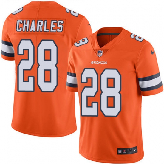 Nike Broncos #28 Jamaal Charles Orange Mens Stitched NFL Limited Rush Jersey Nike Broncos #28 Jamaal Charles Orange Mens Stitched NFL Limited Rush Jersey
