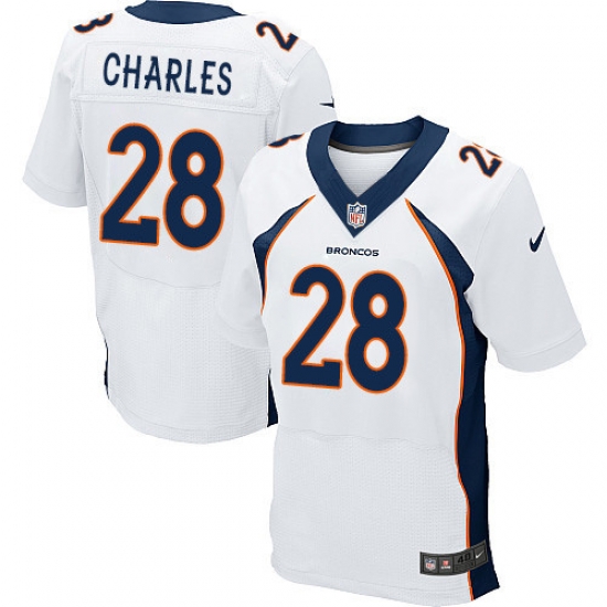 Nike Broncos #28 Jamaal Charles White Men's Stitched NFL New Elite Jersey Nike Broncos #28 Jamaal Charles White Men's Stitched NFL New Elite Jersey