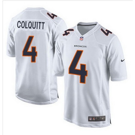 Nike Broncos #4 Britton Colquitt White Mens Stitched NFL Game Event Jersey Nike Broncos #4 Britton Colquitt White Mens Stitched NFL Game Event Jersey