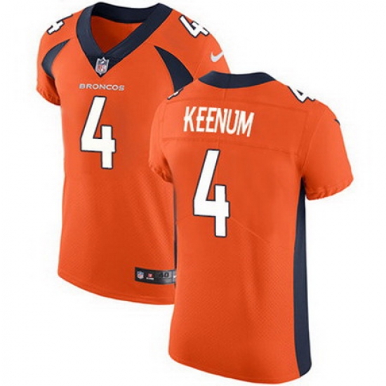 Nike Broncos #4 Case Keenum Orange Team Color Mens Stitched NFL Vapor Untouchable Elite Jersey Nike Broncos #4 Case Keenum Orange Team Color Mens Stitched NFL Vapor Untouchable Elite Jersey