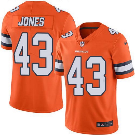 Nike Broncos 43 Joe Jones Orange Men Stitched NFL Limited Rush Jersey Nike Broncos 43 Joe Jones Orange Men Stitched NFL Limited Rush Jersey