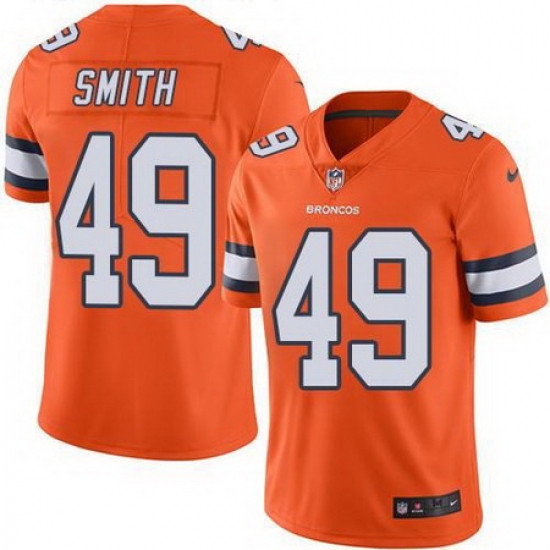 Nike Broncos 49 Dennis Smith Orange Color Rush Limited Jersey Nike Broncos 49 Dennis Smith Orange Color Rush Limited Jersey