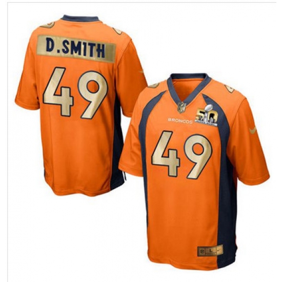 Nike Broncos #49 Dennis Smith Orange Team Color Mens Stitched NFL Game Super Bowl 50 Collection Jersey Nike Broncos #49 Dennis Smith Orange Team Color Mens Stitched NFL Game Super Bowl 50 Collection Jersey