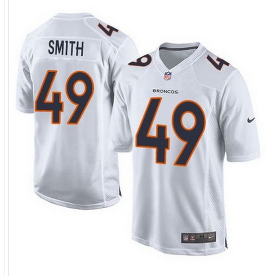 Nike Broncos #49 Dennis Smith White Mens Stitched NFL Game Event Jersey Nike Broncos #49 Dennis Smith White Mens Stitched NFL Game Event Jersey